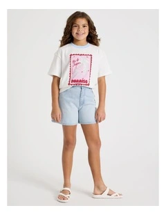 The Edit Denim Relaxed Short in Light Denim
