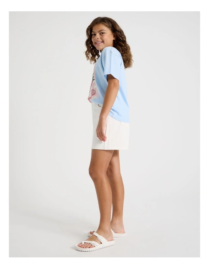 The Edit Denim Relaxed Short in Ecru image 3