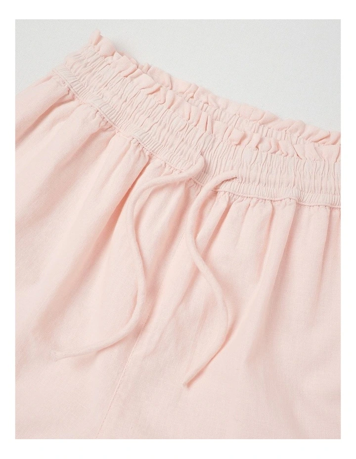 The Edit Paperbag Linen Blend Short in Pink image 2