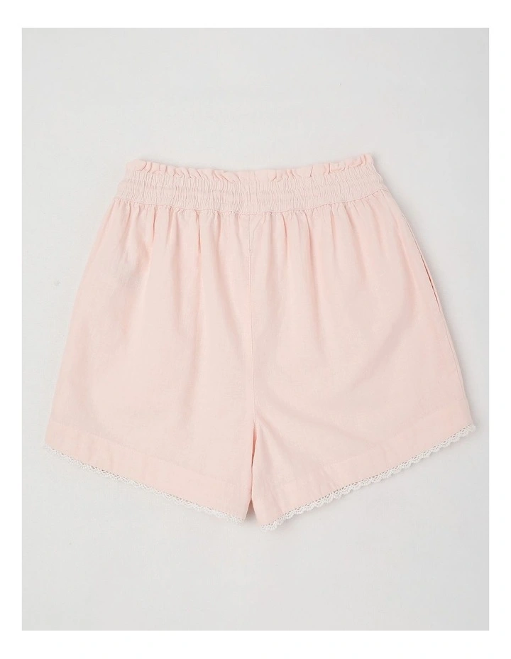 The Edit Paperbag Linen Blend Short in Pink image 3