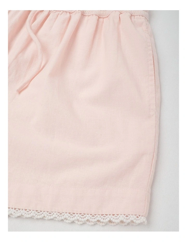 The Edit Paperbag Linen Blend Short in Pink image 4