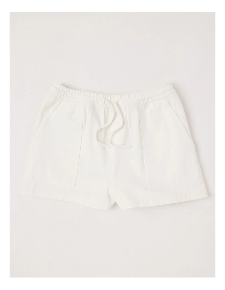 Lightweight Denim Short in Ecru image 1