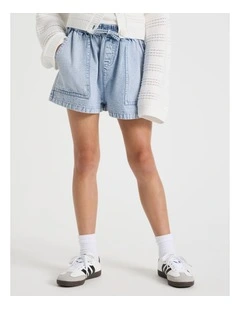 Lightweight Denim Short in Light Denim