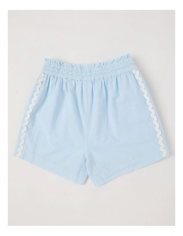 The Edit Paperbag Linen Blend Short in Light Blue image 3