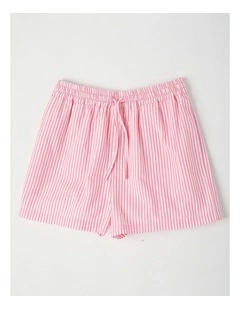 Poplin Shorts with Pin Stripes in Pink
