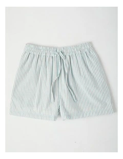 Poplin Shorts with Pin Stripes in Light Blue
