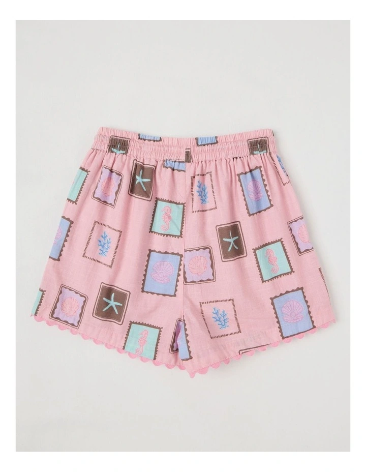 Relaxed Short with Tile Print in Pink image 3