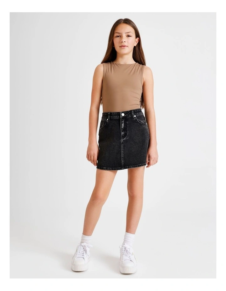 Jess Denim Skirt in Black image 1