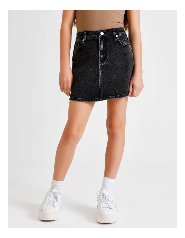 Jess Denim Skirt in Black image 2