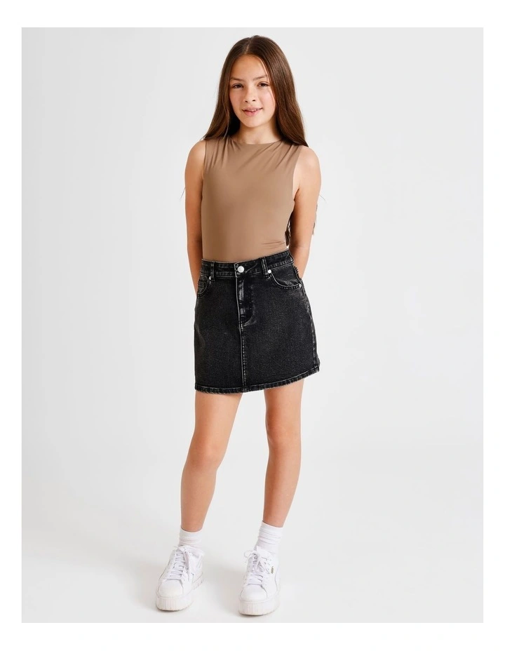 Jess Denim Skirt in Black image 4