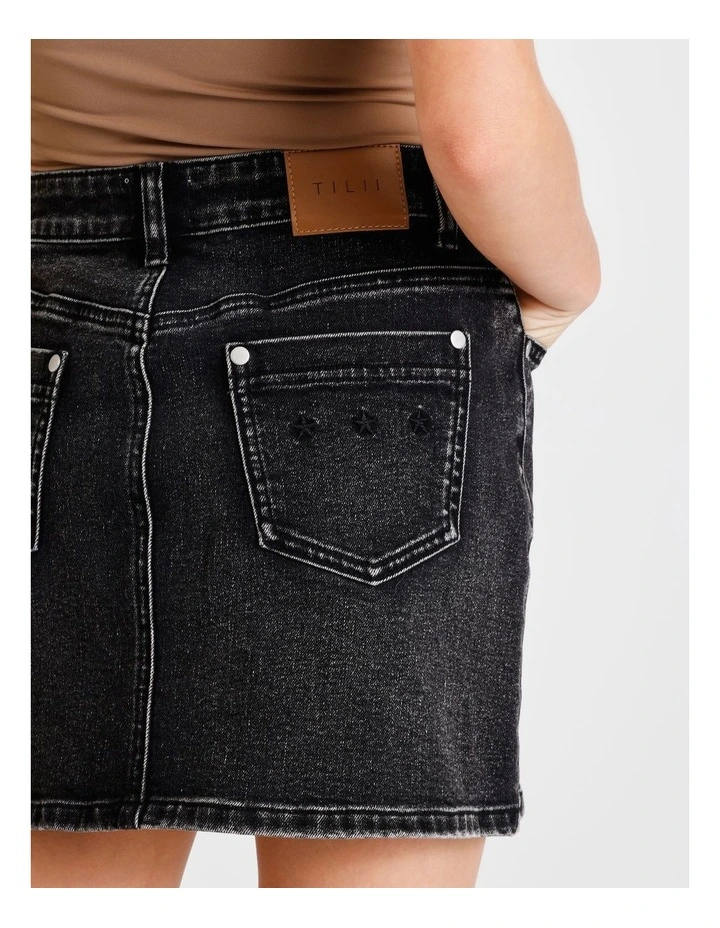 Jess Denim Skirt in Black image 6