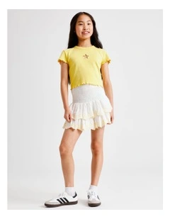 Ra-Ra Skirt in White and Yellow