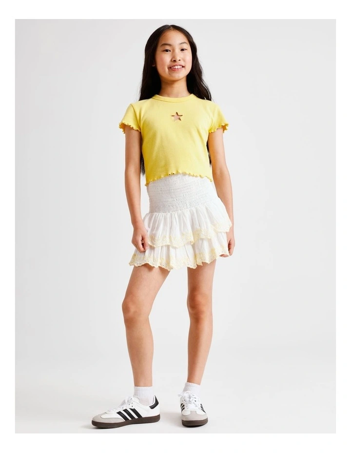 Ra-Ra Skirt in White and Yellow image 1