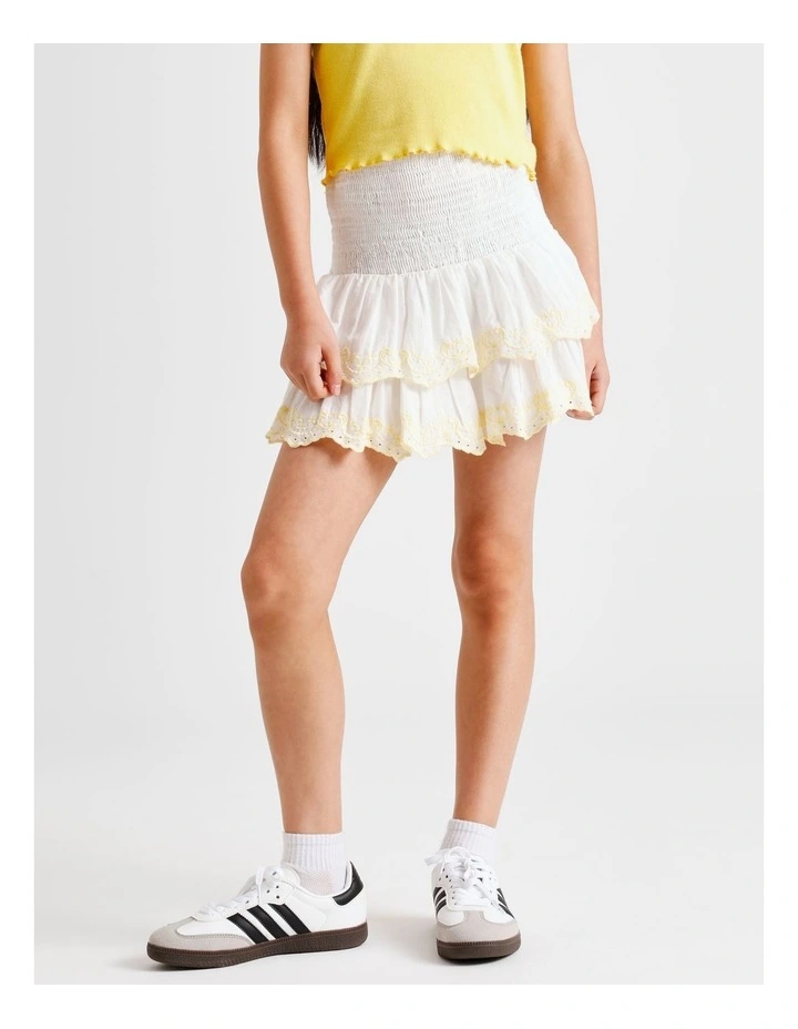 Ra-Ra Skirt in White and Yellow image 2