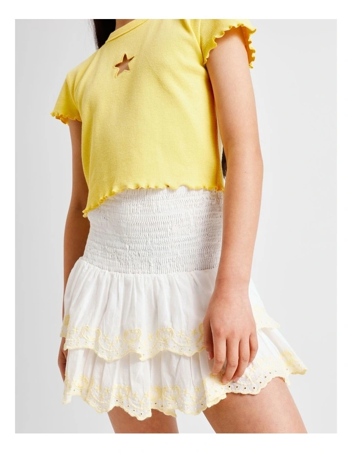 Ra-Ra Skirt in White and Yellow image 3