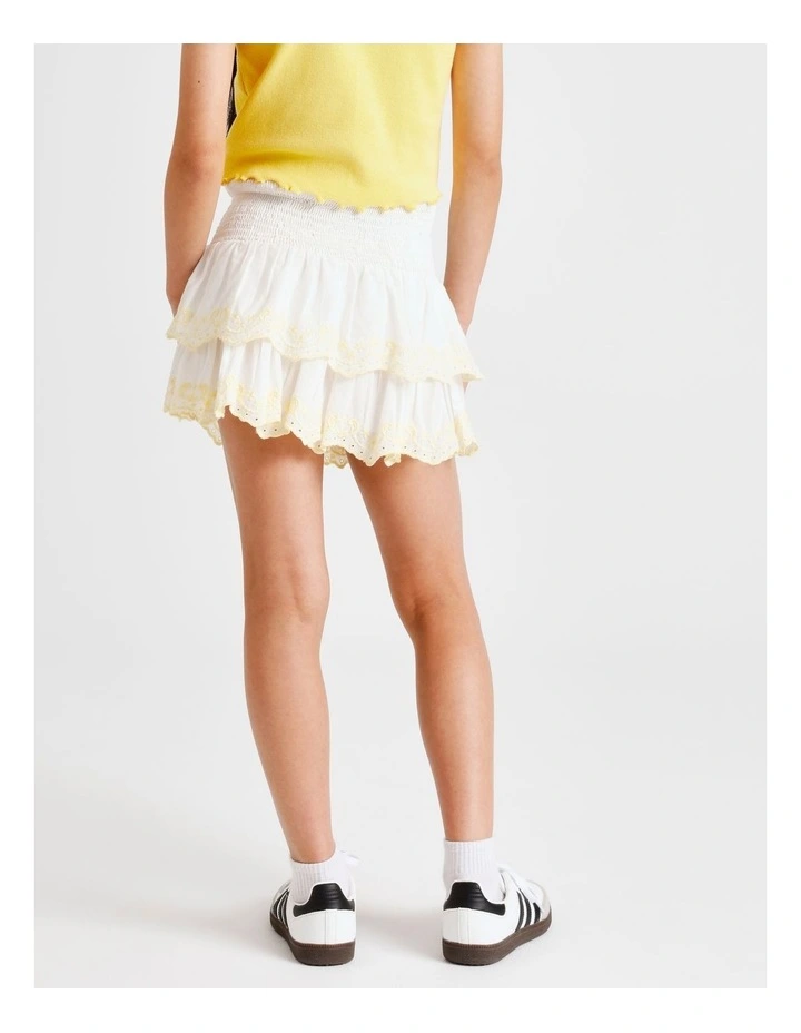 Ra-Ra Skirt in White and Yellow image 4