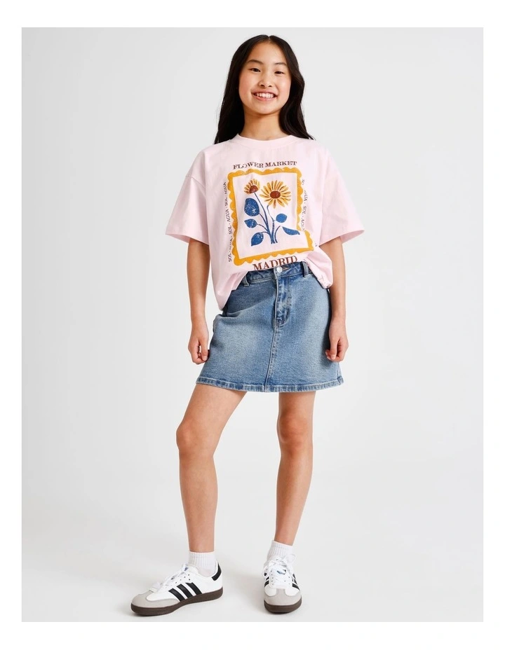 Jess Denim Skirt in Light Wash image 1