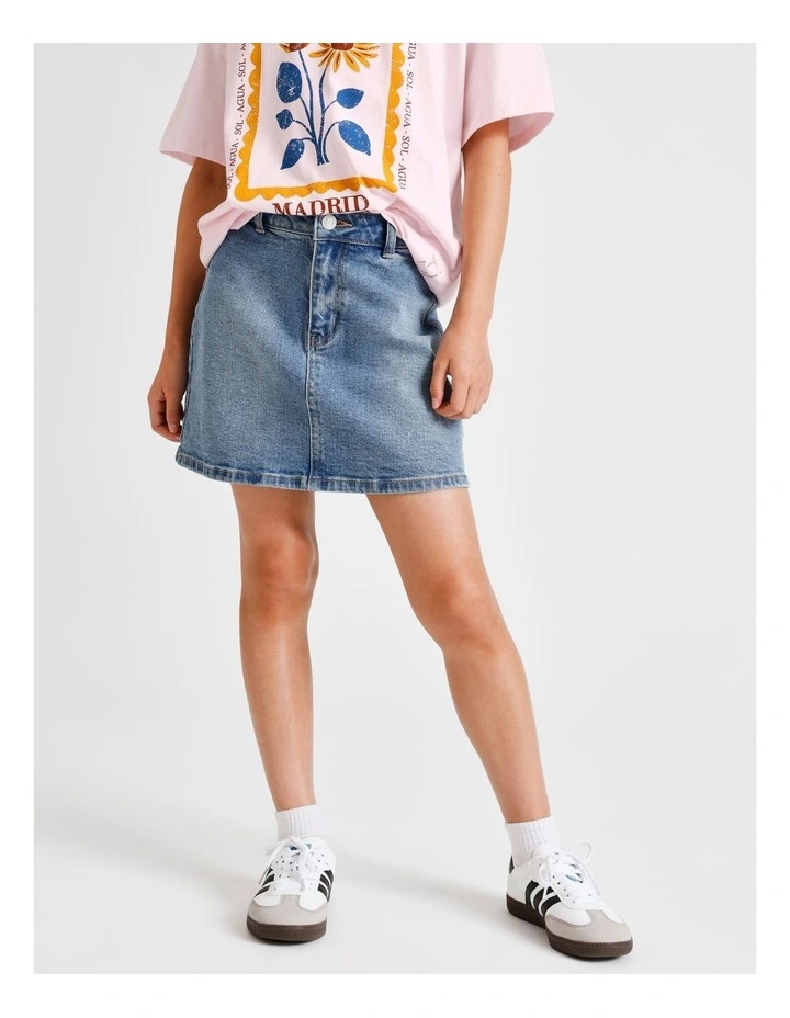 Jess Denim Skirt in Light Wash image 2