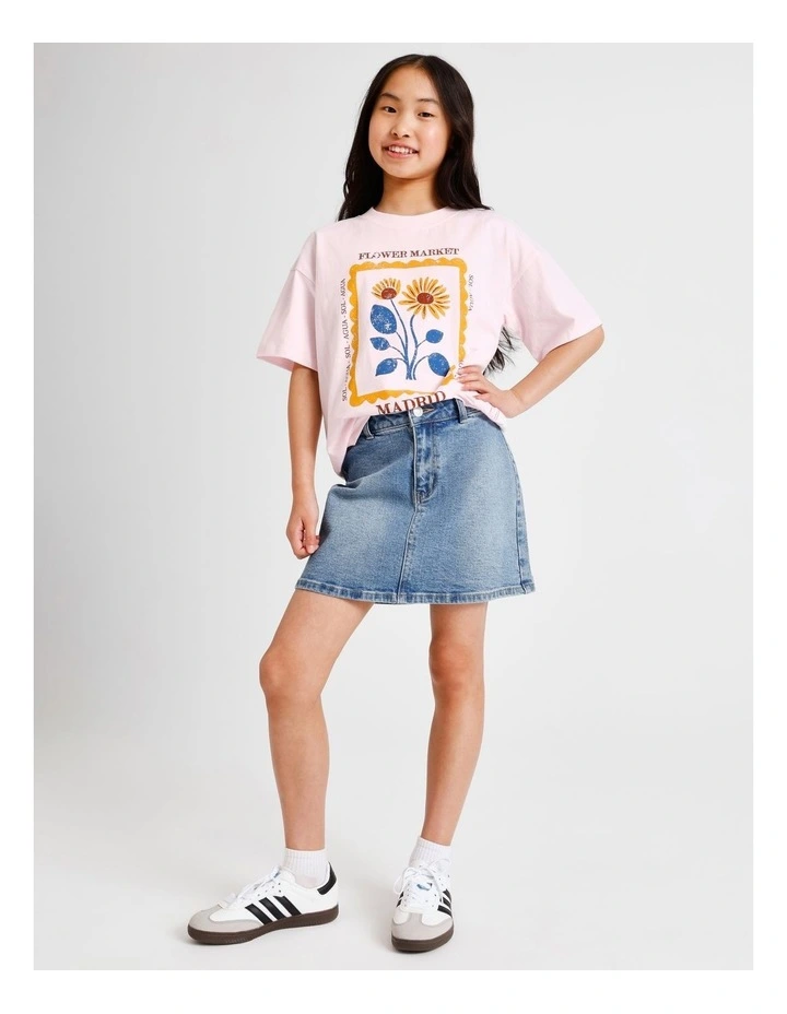 Jess Denim Skirt in Light Wash image 3