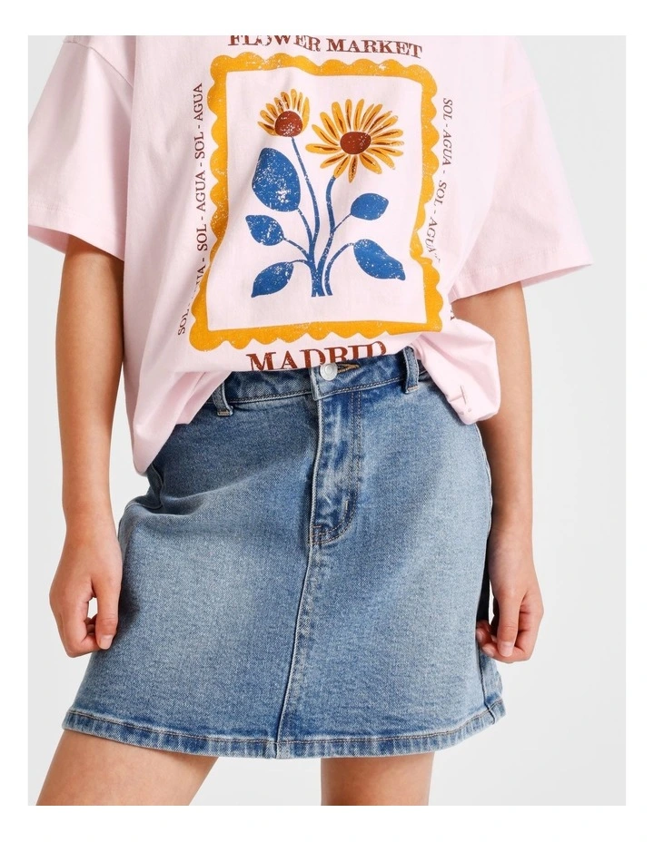 Jess Denim Skirt in Light Wash image 4