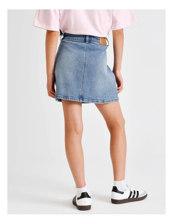 Jess Denim Skirt in Light Wash image 5