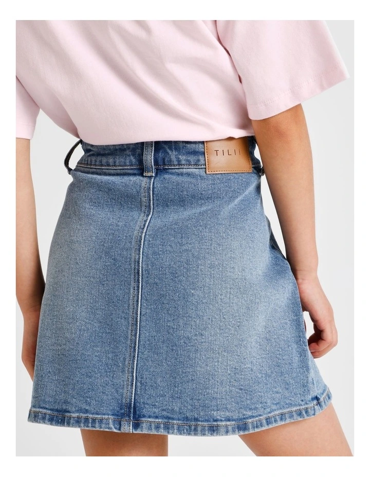Jess Denim Skirt in Light Wash image 6