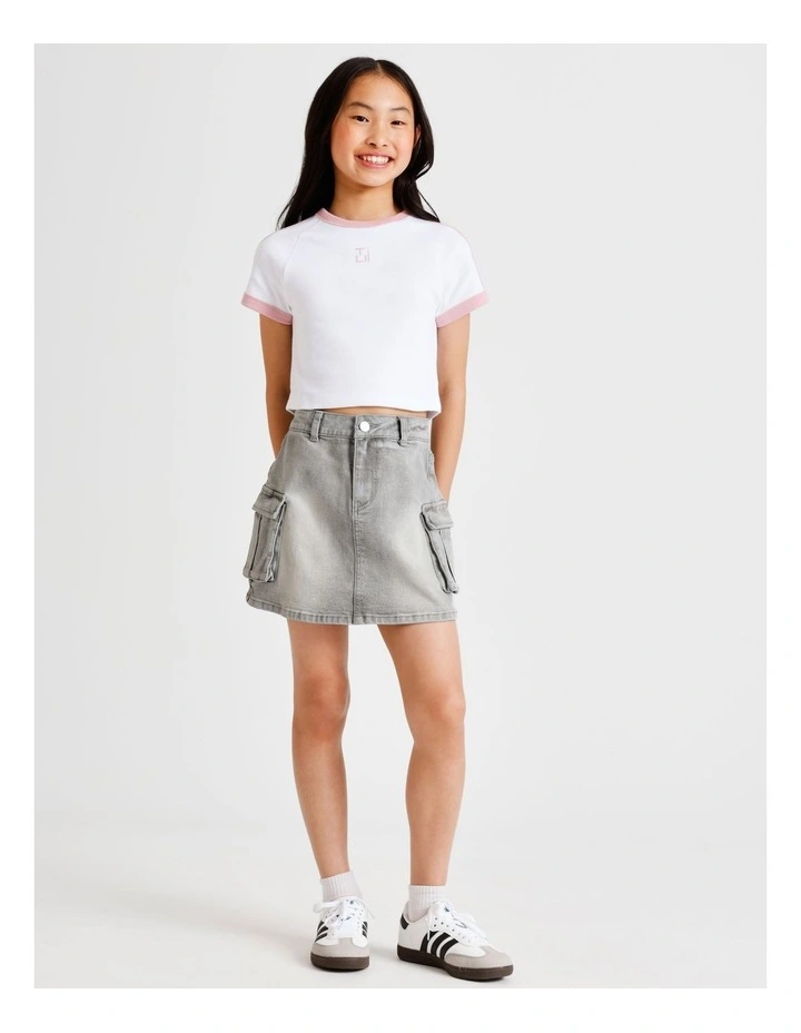 Mia Denim Cargo Skirt in Grey image 1