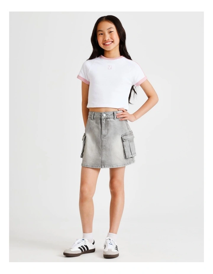 Mia Denim Cargo Skirt in Grey image 3