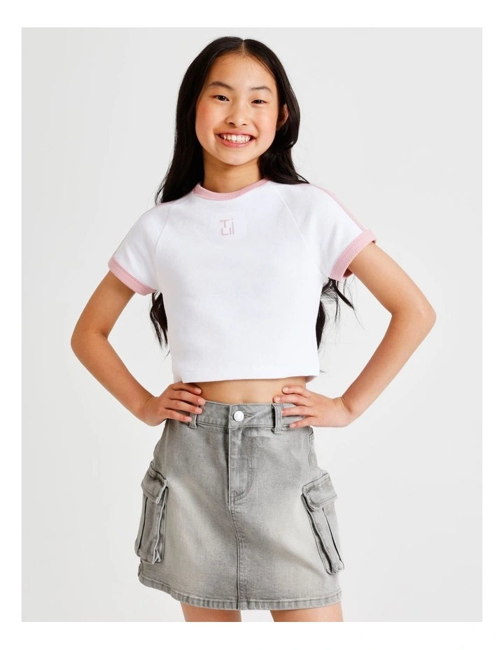 Mia Denim Cargo Skirt in Grey image 5