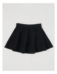 Knitted Skater Skirt in Black
