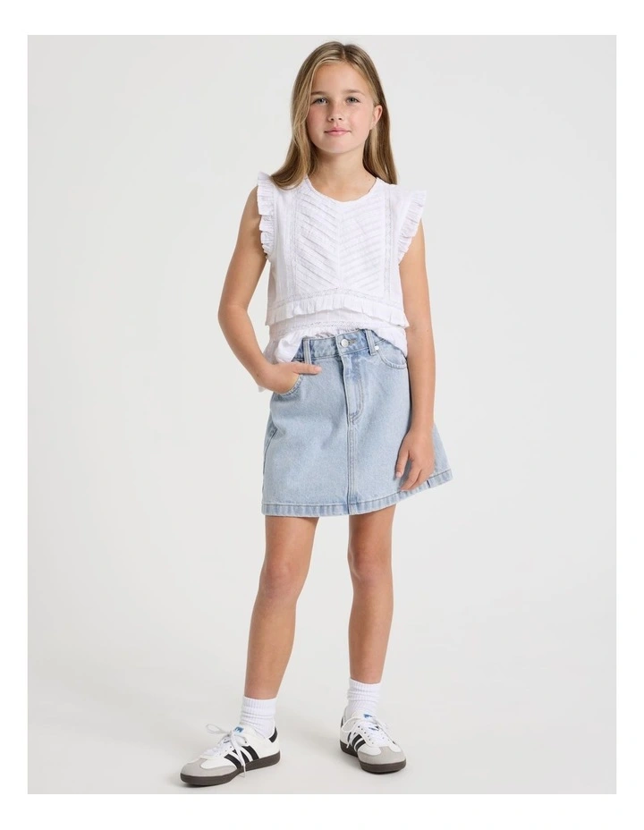 Denim Aline Skirt in Light Wash Denim image 2