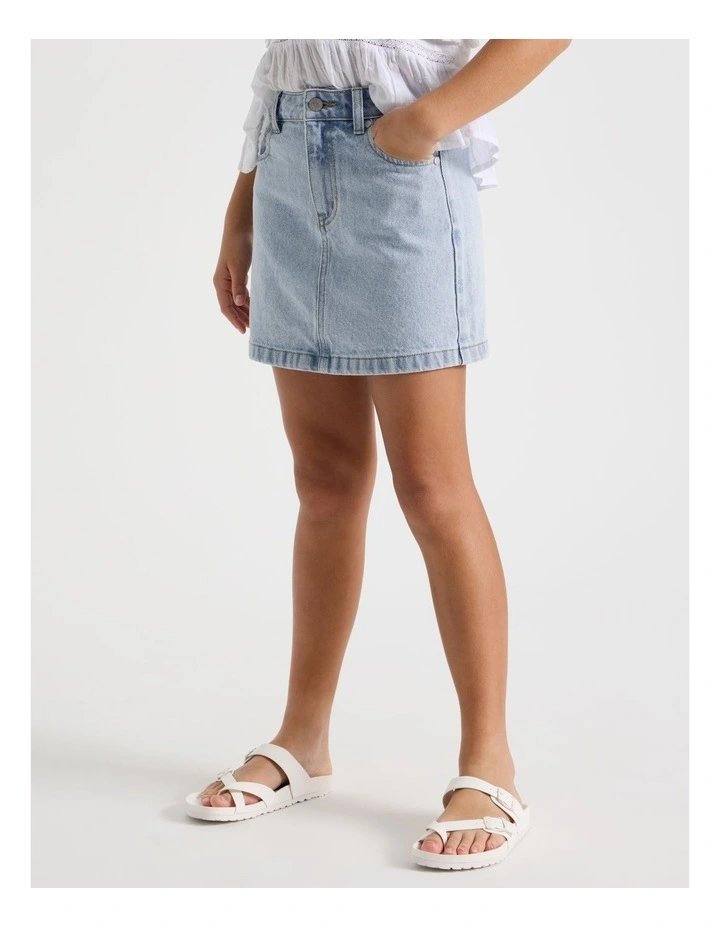 Denim Aline Skirt in Light Wash Denim image 5