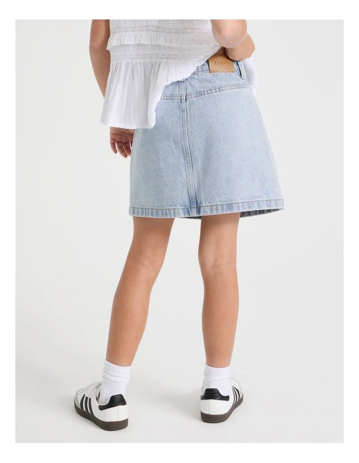 Denim Aline Skirt in Light Wash Denim image 6