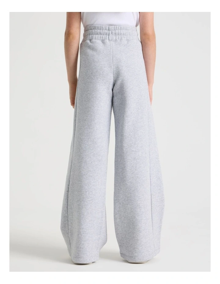 Sunday Club' Wide Leg Trackpants in Grey Marle image 6
