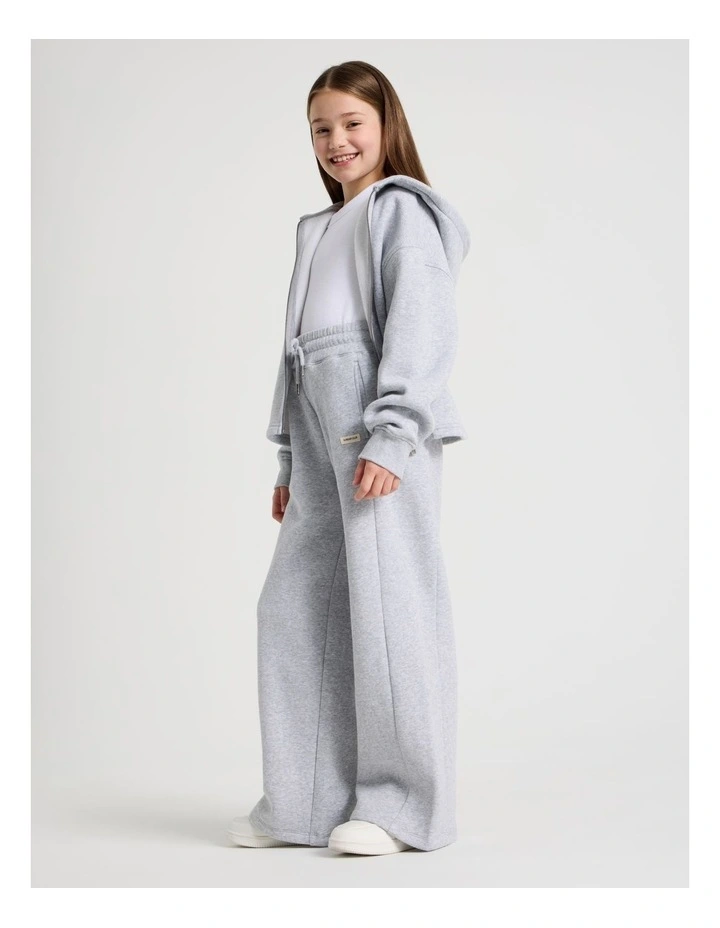 Sunday Club' Wide Leg Trackpants in Grey Marle image 7