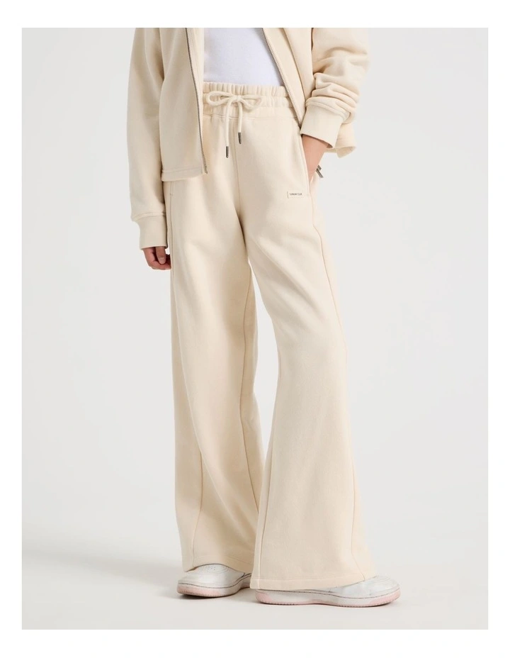 Sunday Club Wide Leg Trackpants in Ecru image 2