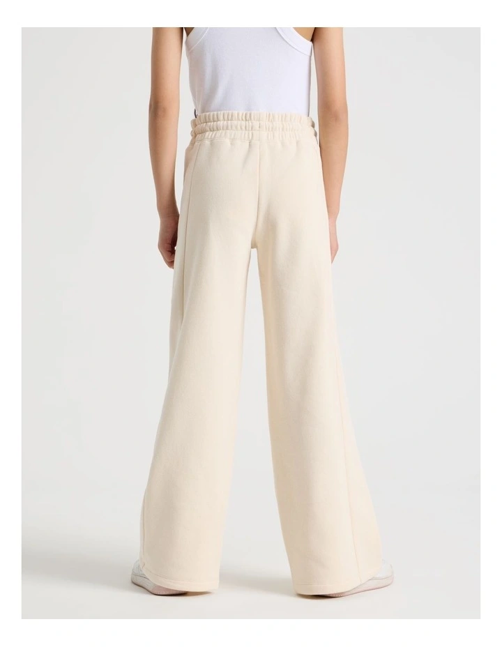 Sunday Club Wide Leg Trackpants in Ecru image 5