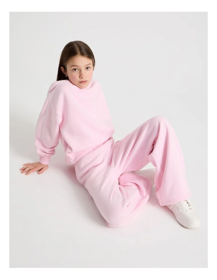 Sunday Club Straight Leg Trackpants in Pink image 2