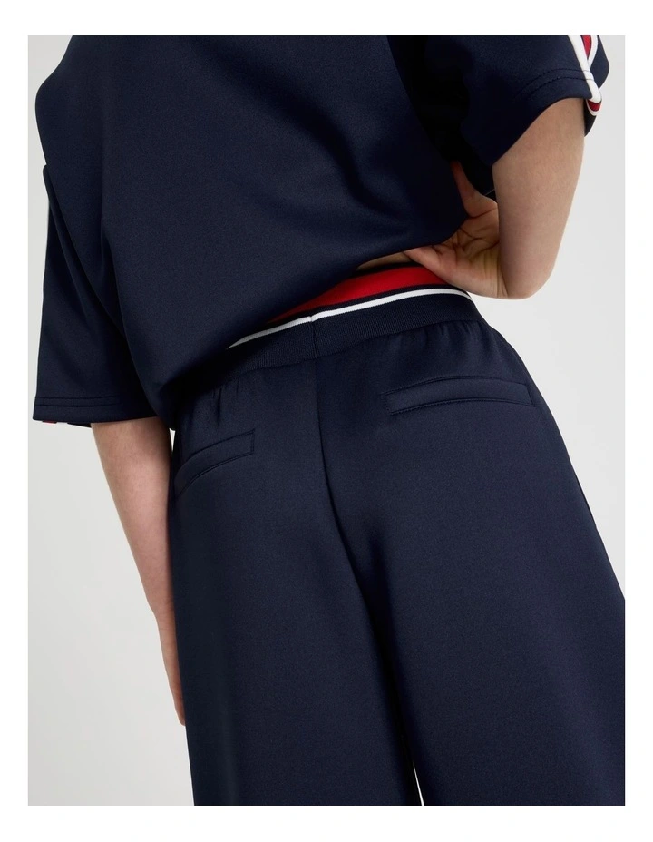 Scuba Wide Leg Pants with Snap Opening in Navy image 7