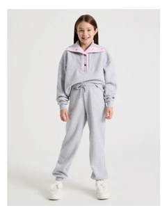 Baggy Trackpants with Embroidery in Grey