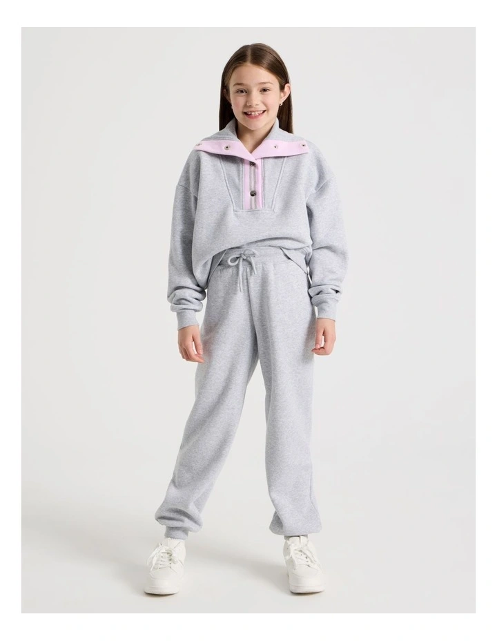 Baggy Trackpants with Embroidery in Grey image 1