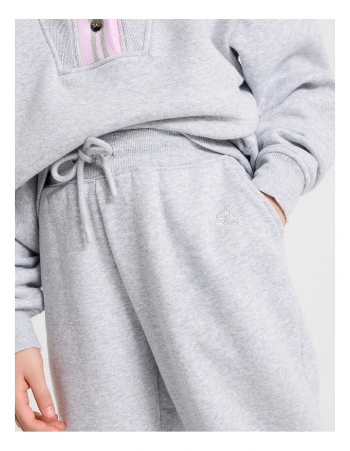 Baggy Trackpants with Embroidery in Grey image 3