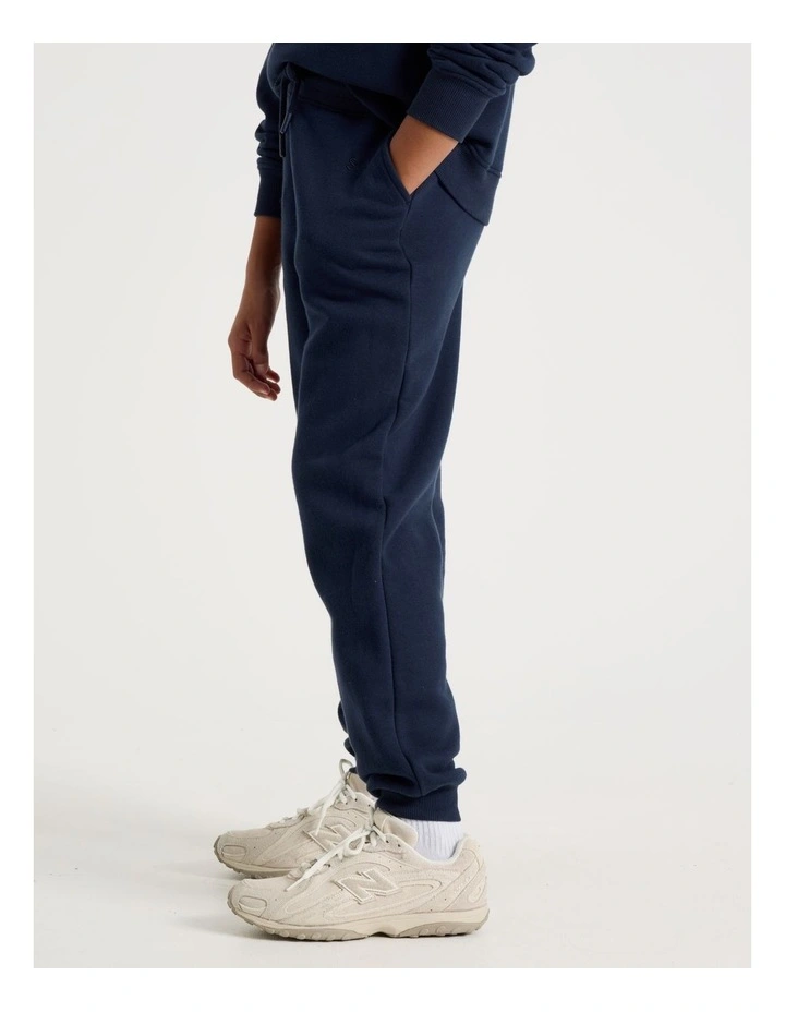 Baggy Trackpants with Embroidery in Navy image 3