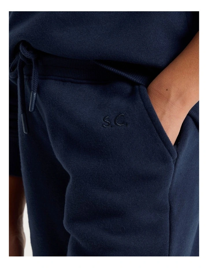 Baggy Trackpants with Embroidery in Navy image 4