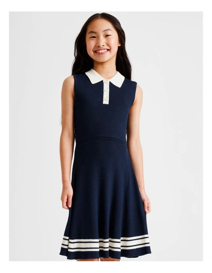 Sleeveless Tennis Dress in Navy image 2