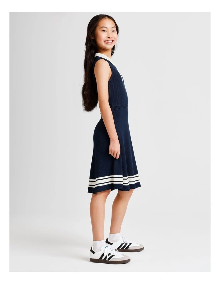 Sleeveless Tennis Dress in Navy image 4