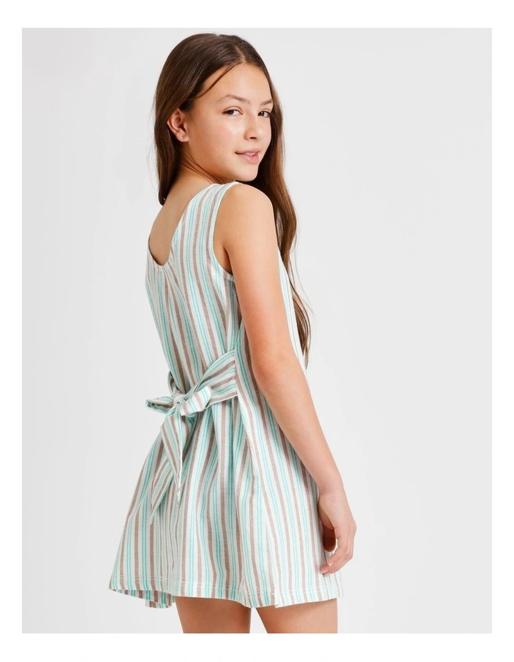 Sleeveless Linen Tie Back Dress in Light Brown image 6