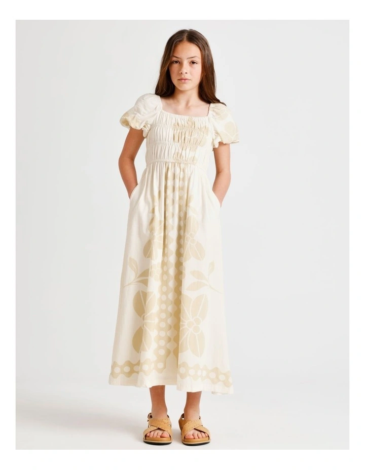 Sleeveless Linen Maxi with Bow Back Detail in Natural image 1