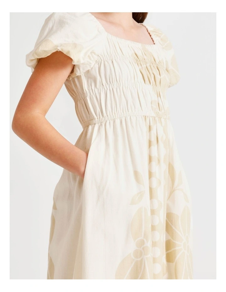 Sleeveless Linen Maxi with Bow Back Detail in Natural image 4