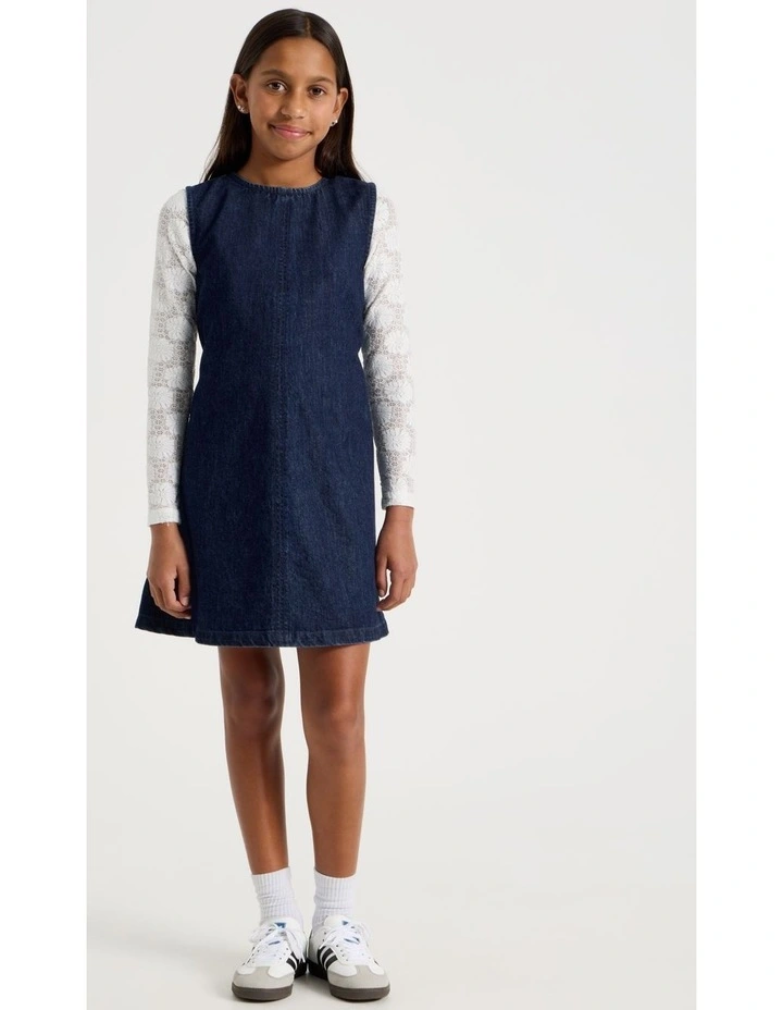 Aline Denim Dress and Lace Top in Denim image 1